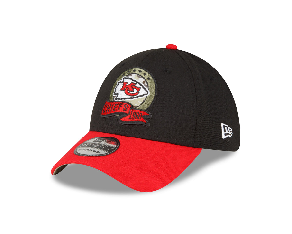 Kansas City Chiefs New Era Black 2022 Salute to Service 39THIRTY Flex Hat for Men product image 4, provided for visual