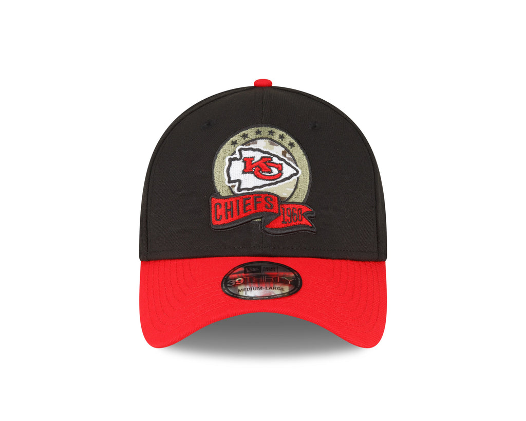Kansas City Chiefs New Era Black 2022 Salute to Service 39THIRTY Flex Hat for Men product image 3, provided for visual