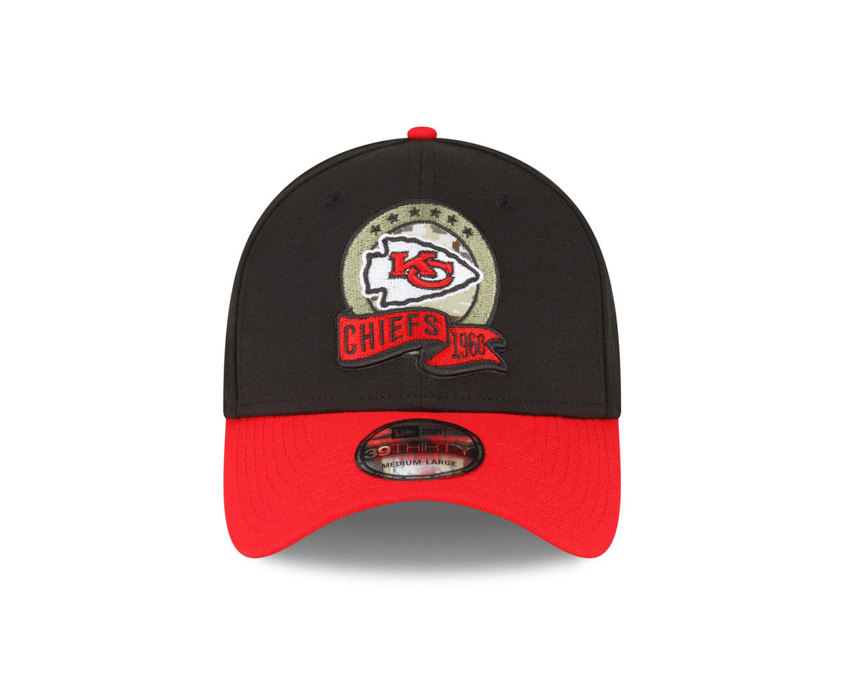 Kansas City Chiefs New Era Black 2022 Salute to Service 39THIRTY Flex Hat for Men product image 3, provided for visual