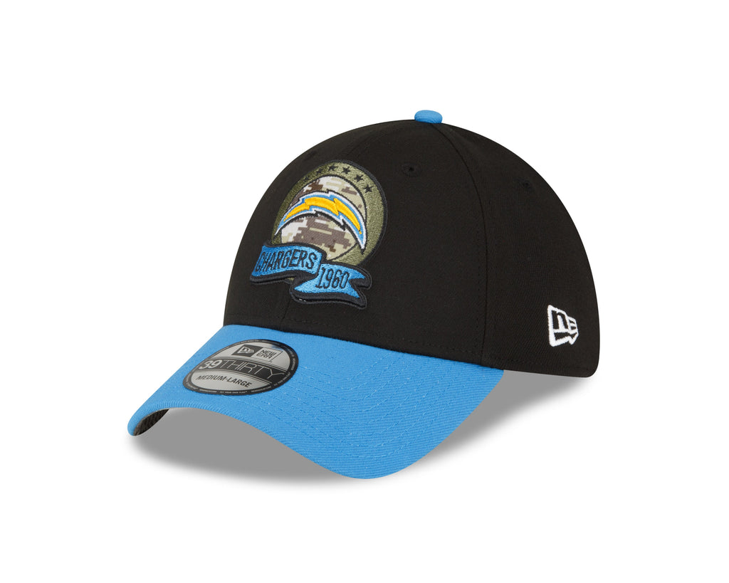Los Angeles Chargers New Era Black 2022 Salute to Service 39THIRTY Flex Hat for Men product image 3, provided for visual