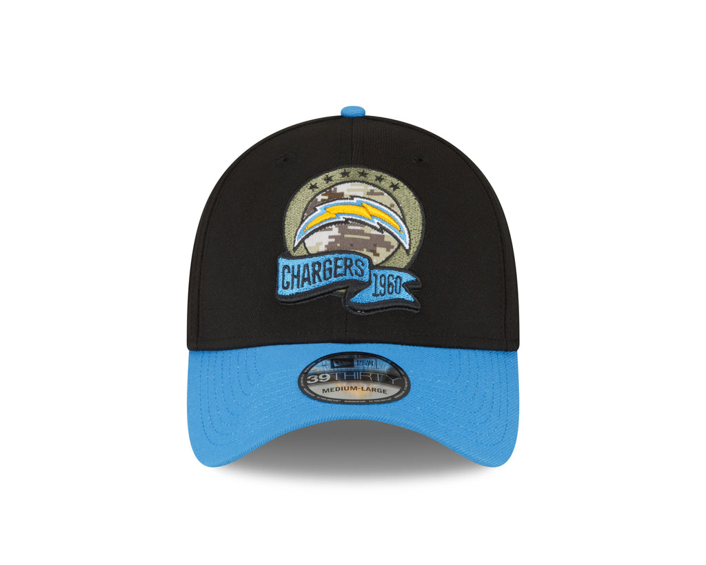 Los Angeles Chargers New Era Black 2022 Salute to Service 39THIRTY Flex Hat for Men product image 2, provided for visual