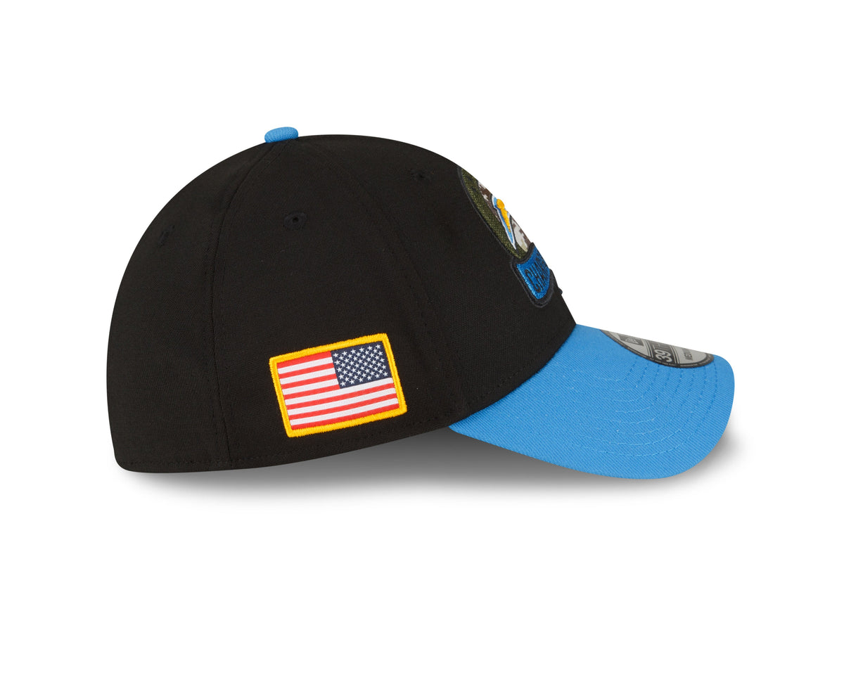 Los Angeles Chargers New Era Black 2022 Salute to Service 39THIRTY Flex Hat for Men product image 4, provided for visual