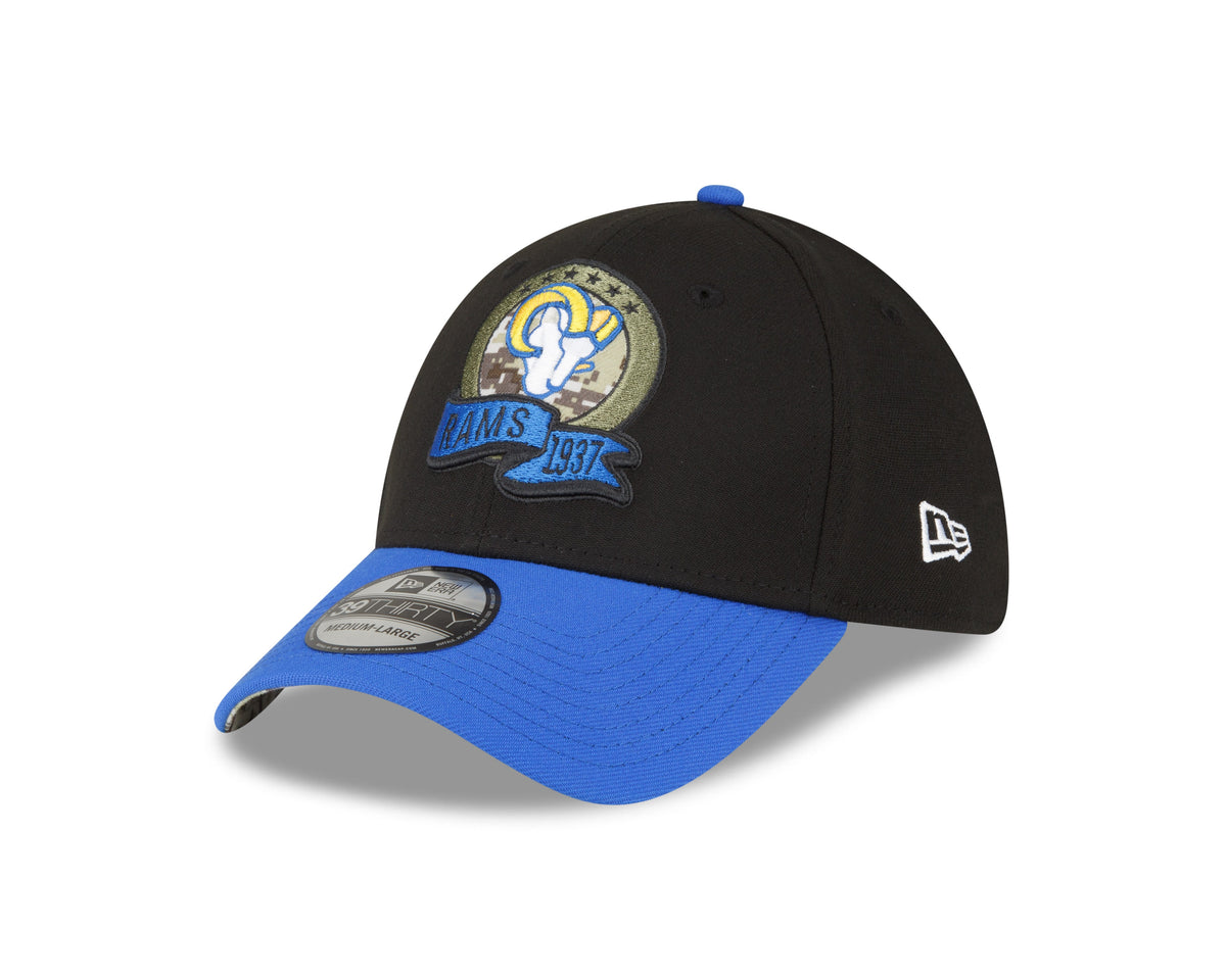 Los Angeles Rams New Era Black 2022 Salute to Service 39THIRTY Flex Hat for Men product image 3, provided for visual