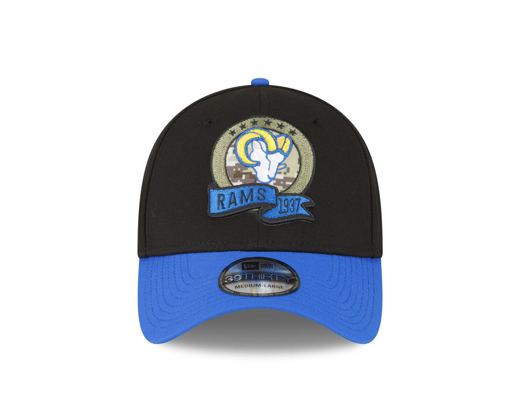 Los Angeles Rams New Era Black 2022 Salute to Service 39THIRTY Flex Hat for Men product image 2, provided for visual