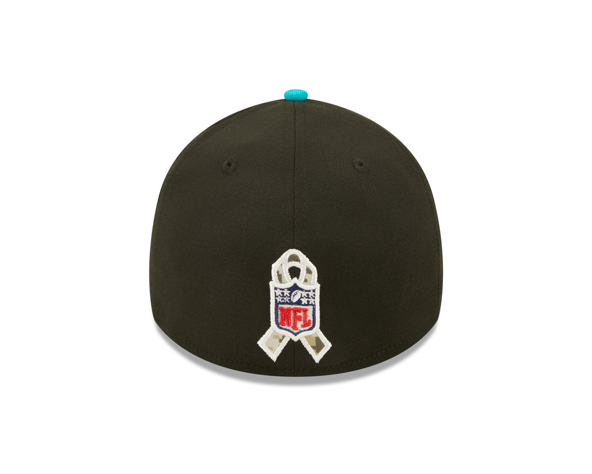 Miami Dolphins New Era Black 2022 Salute to Service 39THIRTY Flex Hat for Men product image 6, provided for visual reference