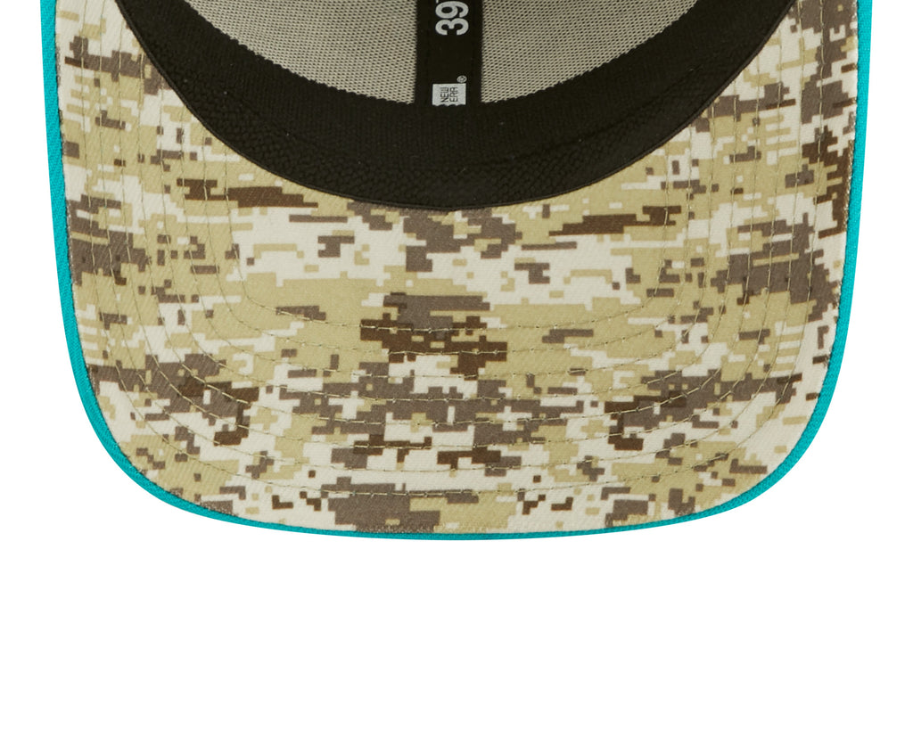 Miami Dolphins New Era Black 2022 Salute to Service 39THIRTY Flex Hat for Men product image 7, provided for visual reference
