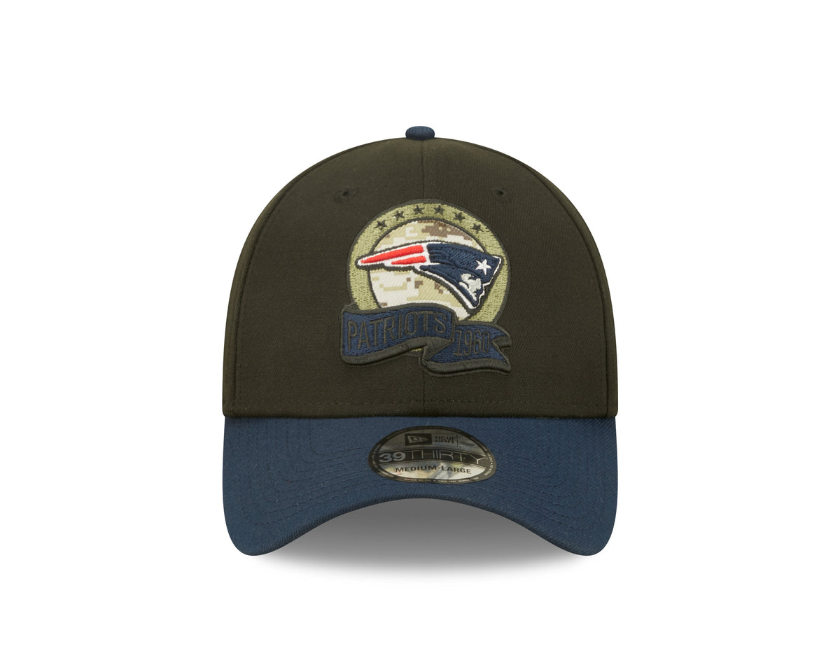 New England Patriots New Era Black 2022 Salute to Service 39THIRTY Flex Hat for Men product image 3, provided for visual