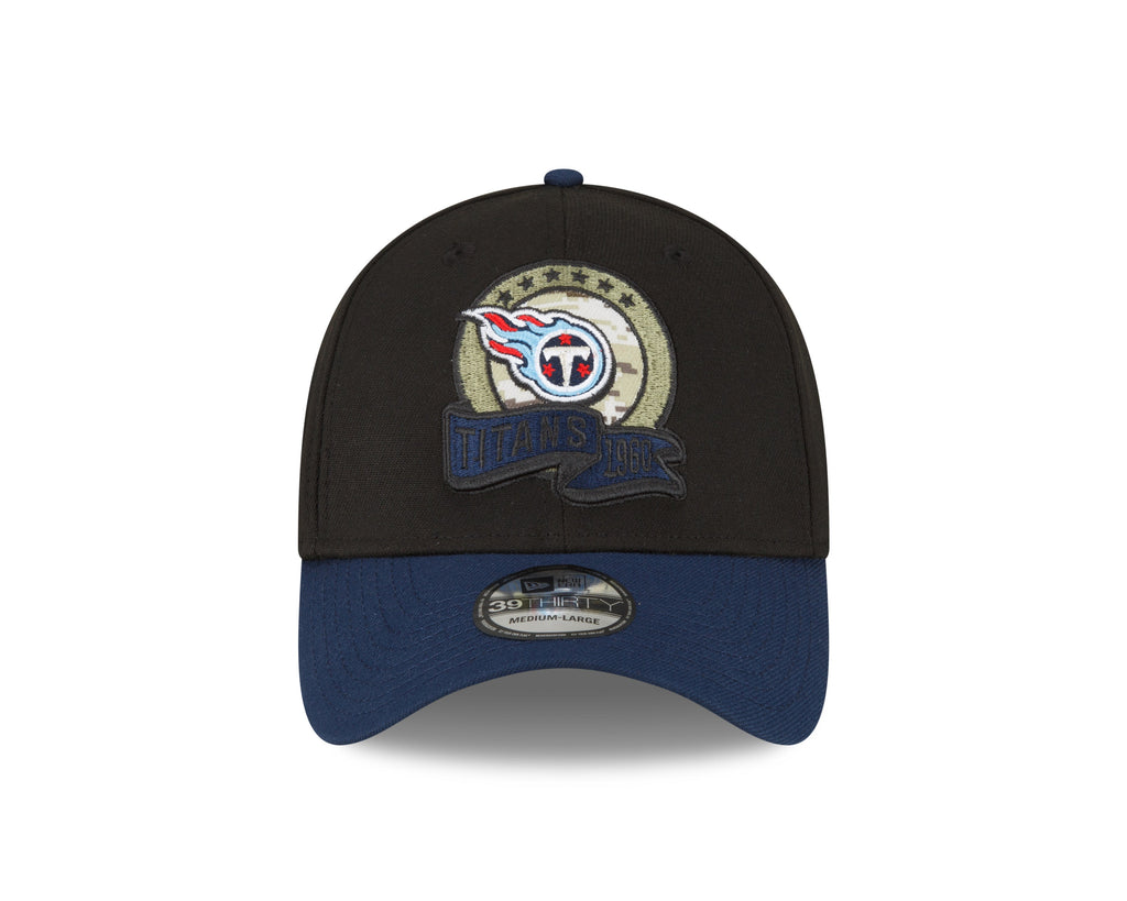 Tennessee Titans New Era Black 2022 Salute to Service 39THIRTY Flex Hat for Men product image 2, provided for visual