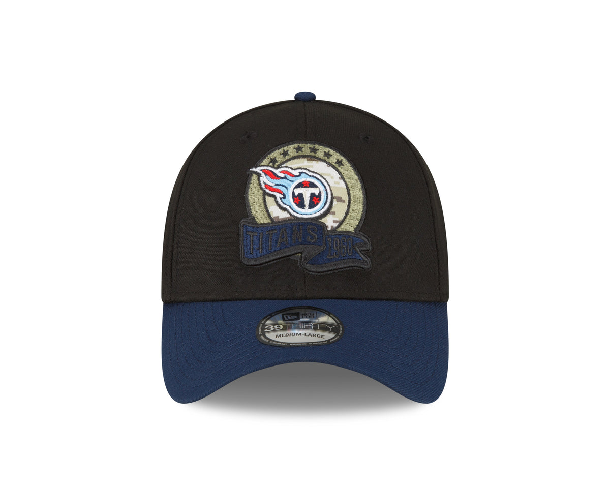 Tennessee Titans New Era Black 2022 Salute to Service 39THIRTY Flex Hat for Men product image 2, provided for visual