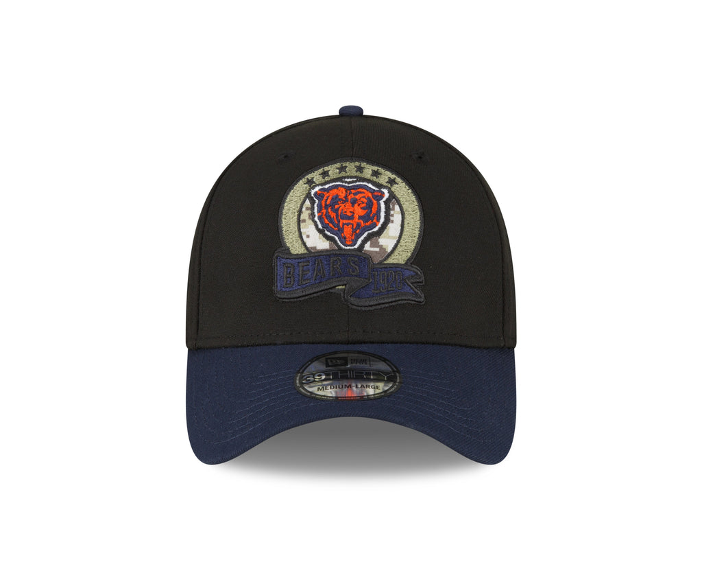 Chicago Bears New Era Black 2022 Salute to Service Historic Logo 39THIRTY Flex Hat for Men product image 2, provided for