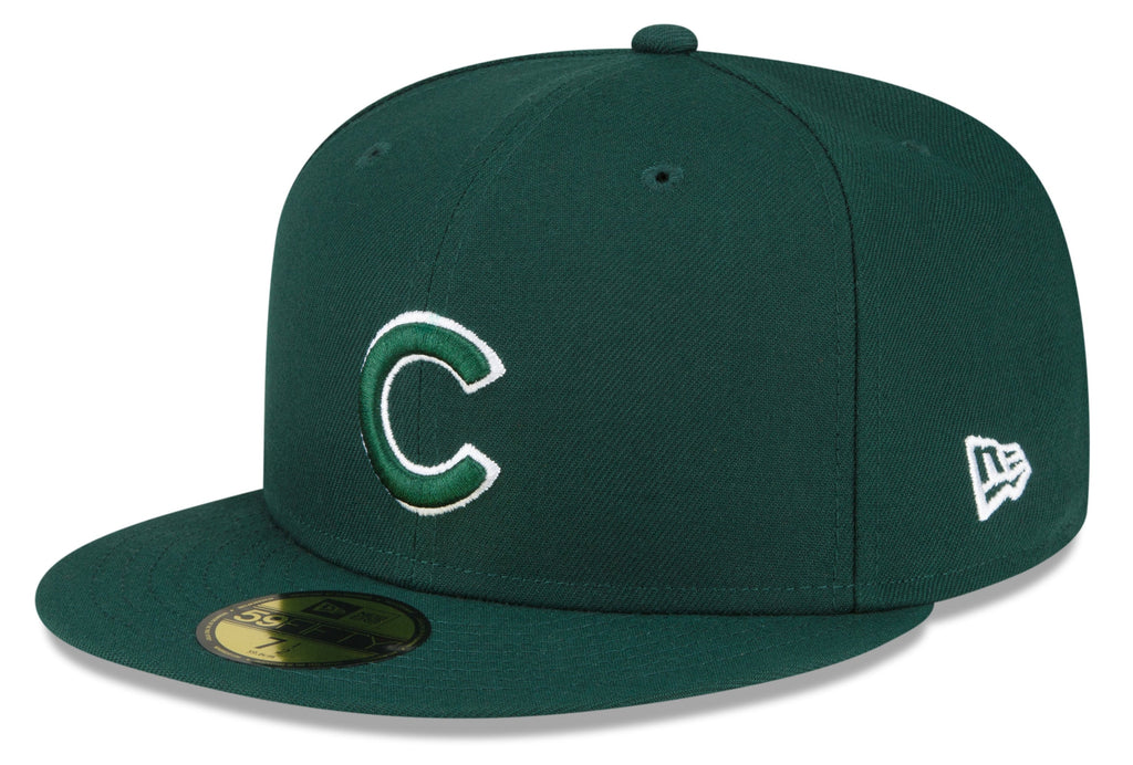 Chicago Cubs Basic New Era Dark Green 59FIFTY Fitted Hat for Men product image 1, provided for visual reference and product