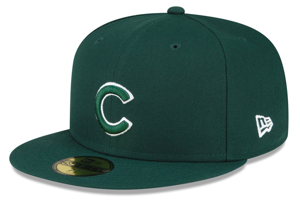 Chicago Cubs Basic New Era Dark Green 59FIFTY Fitted Hat for Men product image 1, provided for visual reference and product