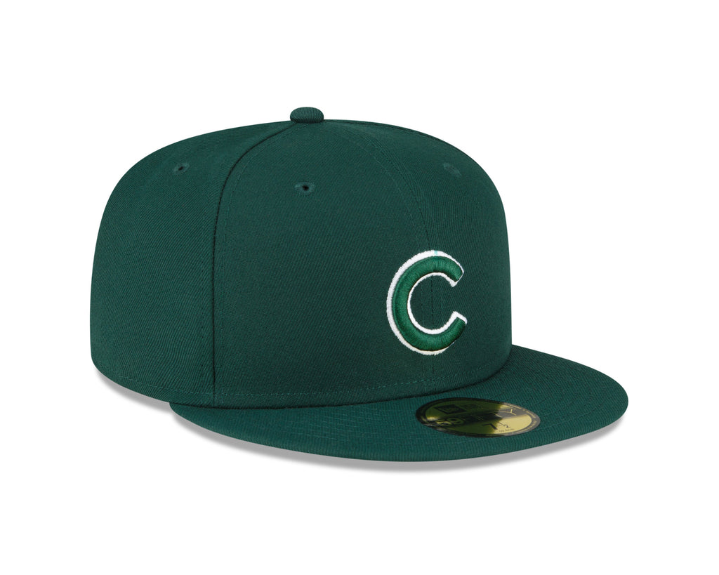 Chicago Cubs Basic New Era Dark Green 59FIFTY Fitted Hat for Men product image 3, provided for visual reference and product
