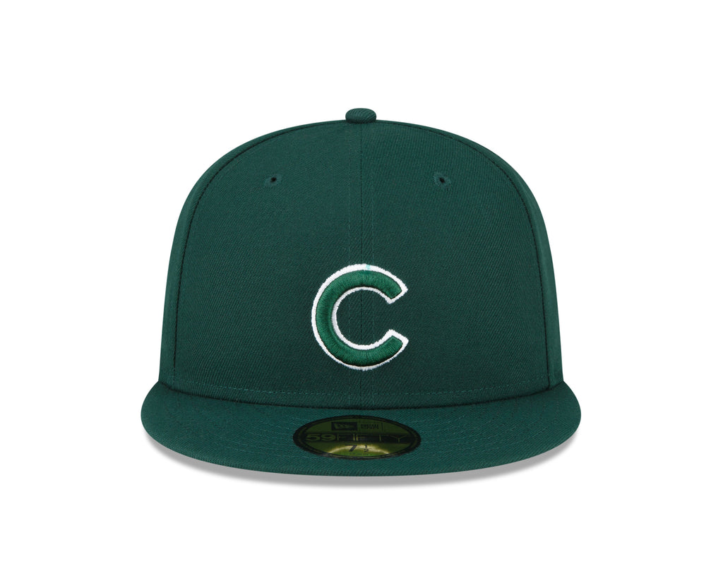 Chicago Cubs Basic New Era Dark Green 59FIFTY Fitted Hat for Men product image 2, provided for visual reference and product