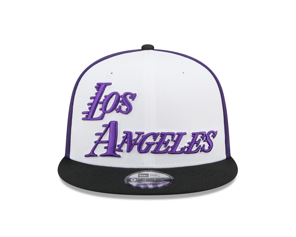 Mens Los Angeles Lakers New Era 2022 NBA City Edition 9FIFTY Snapback Hat product image 2, provided for visual reference and