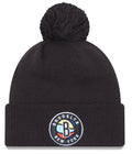 Brooklyn Nets 2022 NBA City Edition New Era Alternate Cuffed Pom Knit Hat product image 1, provided for visual reference and