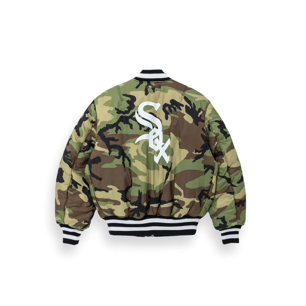 Chicago White Sox Alpha Industries X New Era Black MA-1 Bomber Jacket for Men product image 7, provided for visual reference