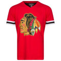 Mens Chicago Blackhawks 1970's Logo Hat Trick V Neck T-Shirt product image 1, provided for visual reference and product
