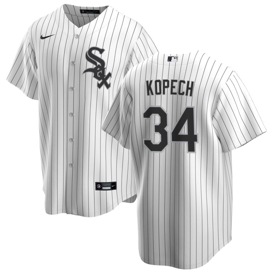 NIKE Men Michael Kopech Chicago White Sox White Home Premium Stitch Replica Jersey product image 1, provided for visual