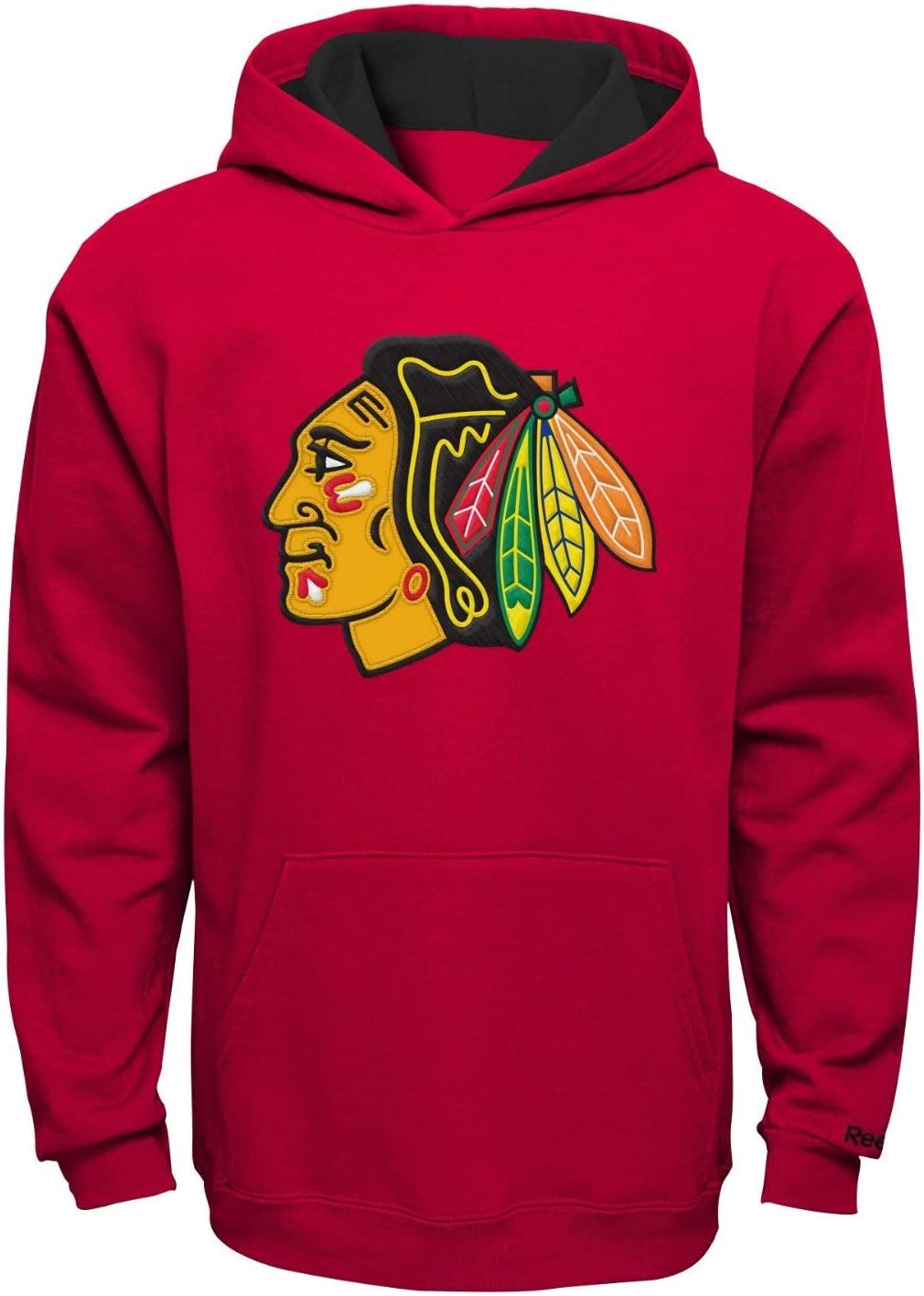 Youth Chicago Blackhawks Reebok Red Sportsman Pullover Hoodie product image 1, provided for visual reference and product