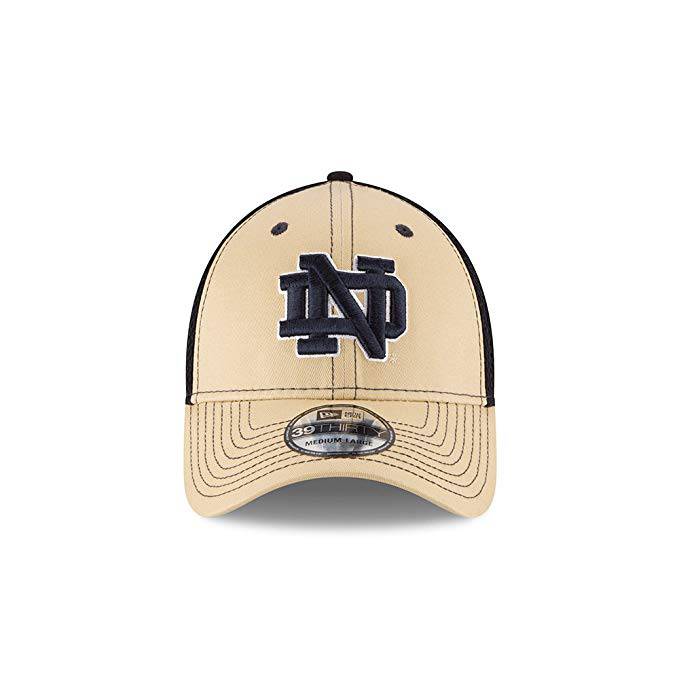 Notre Dame Fighting Irish New Era Team Front Adult Gold/Navy Hat product image 2, provided for visual reference and product