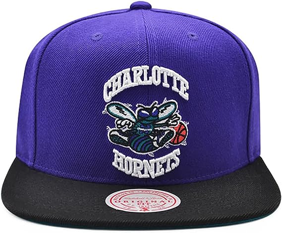 Charlotte Hornets Mitchell & Ness NBA Core Basic HWC Purple/Black Snapback Hat for Men product image 2, provided for visual