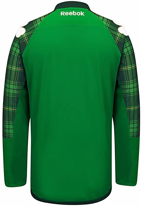 Chicago Blackhawks St. Patrick's Day Reebok Green Tartan Practice Jersey for Men product image 2, provided for visual