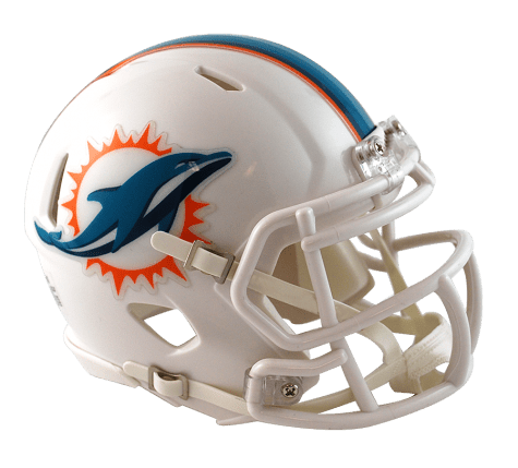 Miami Dolphins Speed Mini Football Helmet product image 1, provided for visual reference and product detail review