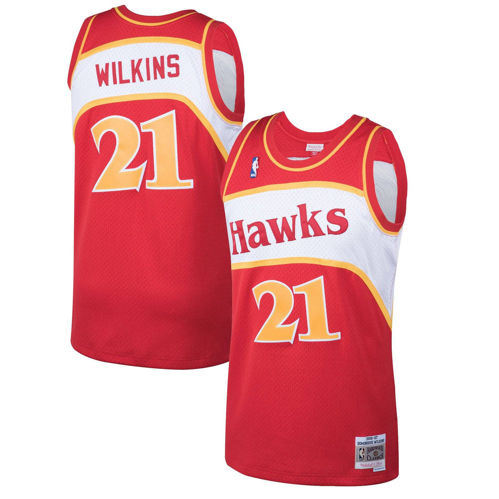 Atlanta Hawks Dominique Wilkins Mitchell & Ness Red 1986-87 Hardwood Classics Swingman Jersey for Men product image 1,