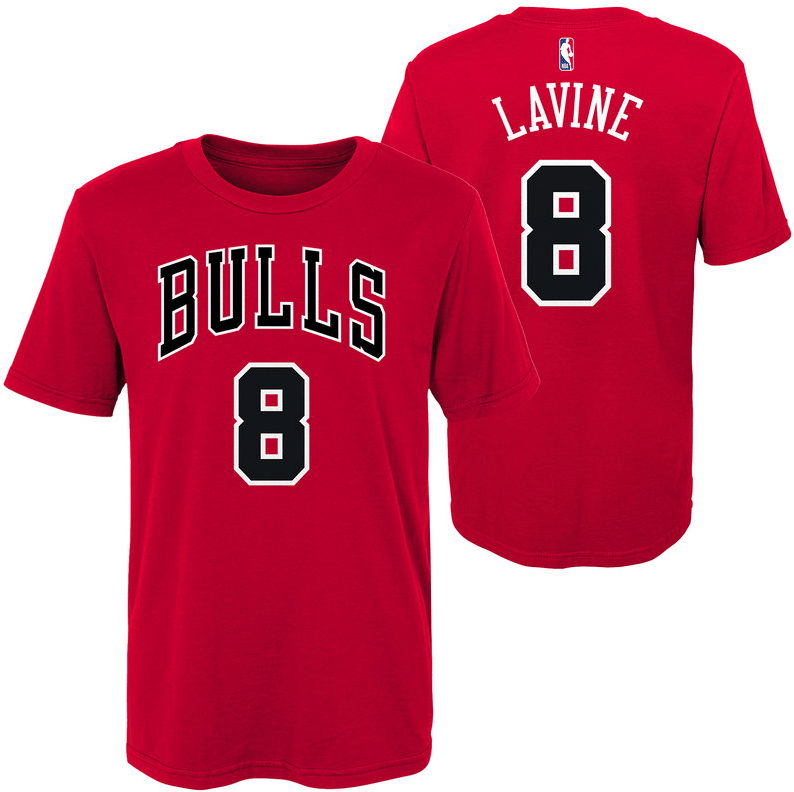 Youth Zach Lavine Chicago Bulls Name And Number T-Shirt product image 1, provided for visual reference and product detail