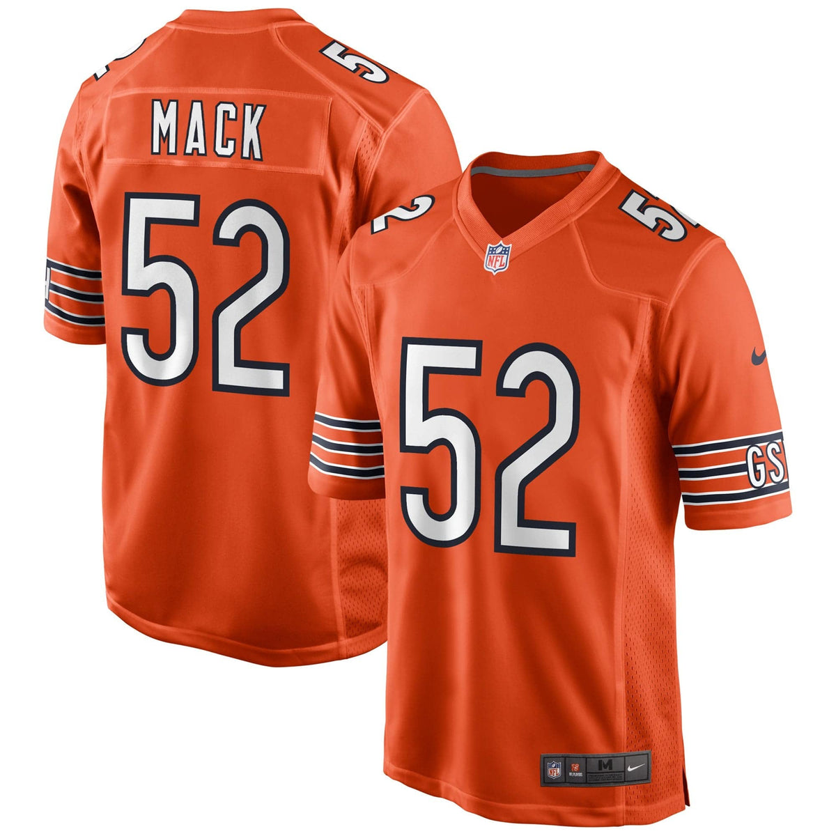 Chicago Bears Khalil Mack Nike Orange Game Jersey for Men product image 1, provided for visual reference and product detail