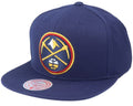Mens NBA Denver Nuggets Navy Mitchell And Ness Basic Core Snapback Hat product image 1, provided for visual reference and