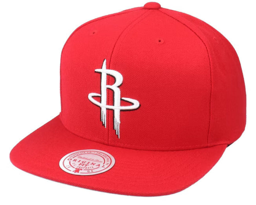 Houston Rockets Ground 2.0 Red Mitchell & Ness Snapback Hat product image 1, provided for visual reference and product