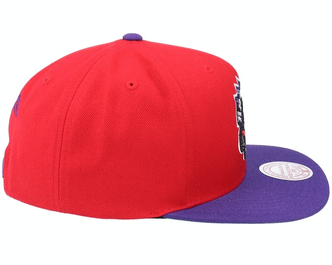 Mitchell & Ness Toronto Raptors HWC Red/Purple Adjustable Snapback Hat for Men product image 4, provided for visual