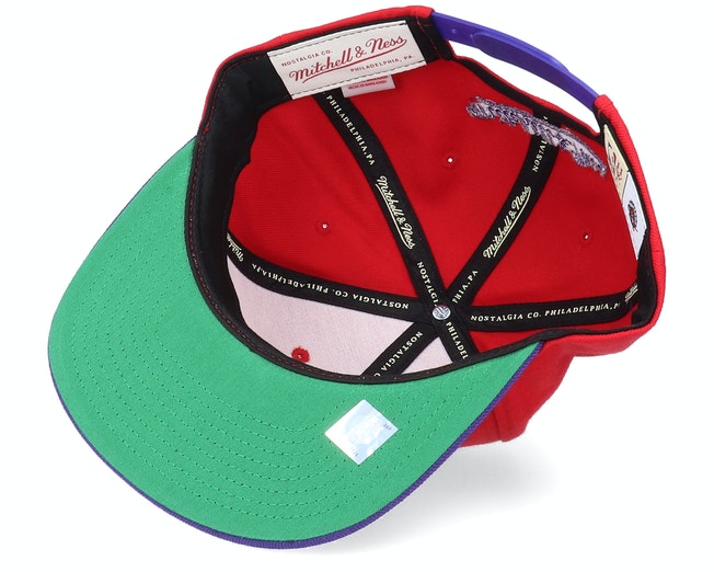 Mitchell & Ness Toronto Raptors HWC Red/Purple Adjustable Snapback Hat for Men product image 3, provided for visual