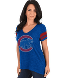Chicago Cubs Royal Blue Check the Tape T-Shirt for Women product image 1, provided for visual reference and product detail