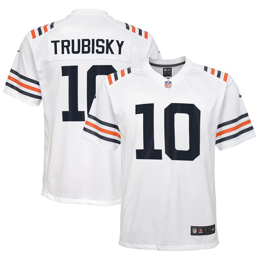Youth Chicago Bears Mitchell Trubisky Nike White 2019 Alternate Classic Game Jersey product image 1, provided for visual