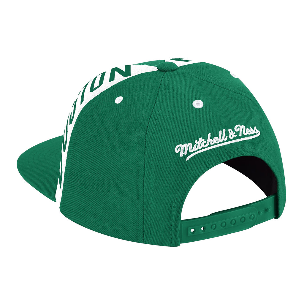 Boston Celtics Hardwood Classics Green Big Face Callout Mitchell & Ness Snapback Hat product image 2, provided for visual
