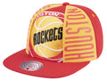 Houston Rockets Hardwood Classics Red Big Face Callout Mitchell & Ness Snapback Hat product image 1, provided for visual