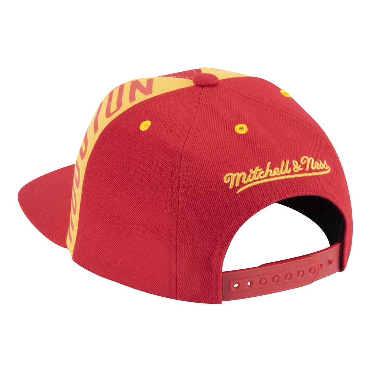 Houston Rockets Hardwood Classics Red Big Face Callout Mitchell & Ness Snapback Hat product image 2, provided for visual