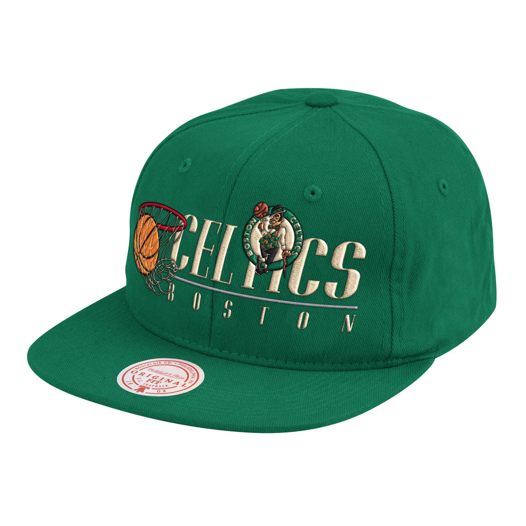 Mitchell & Ness Boston Celtics Vintage 2 Green Snapback Cap product image 1, provided for visual reference and product