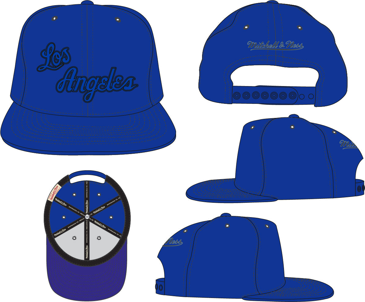Los Angeles Lakers Mitchell & Ness Tonal Eclipse Snapback Hat- Blue product image 3, provided for visual reference and