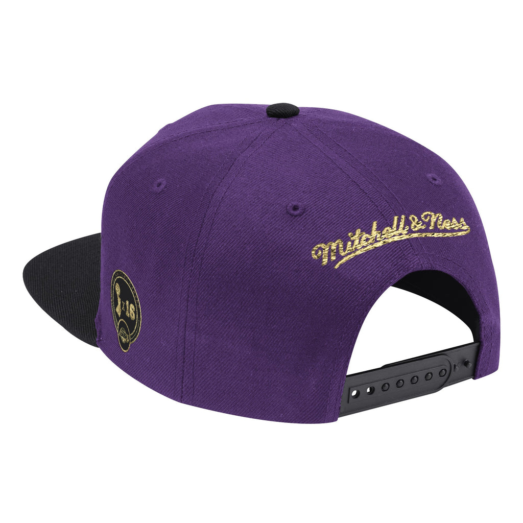 Los Angeles Lakers Mitchell & Ness NBA 17x City Champs Snapback Hat product image 2, provided for visual reference and