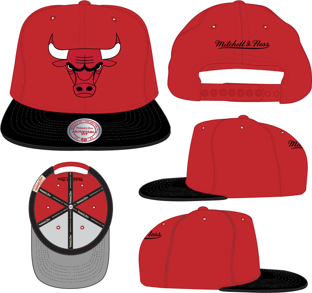 Mitchell & Ness Chicago Bulls Core Red/ Black Adjustable Snapback Hat for Men product image 4, provided for visual reference