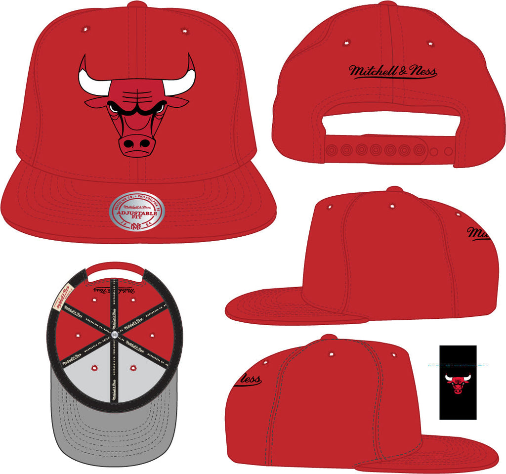 Mitchell & Ness Chicago Bulls Core Red Adjustable Snapback Hat for Men product image 3, provided for visual reference and
