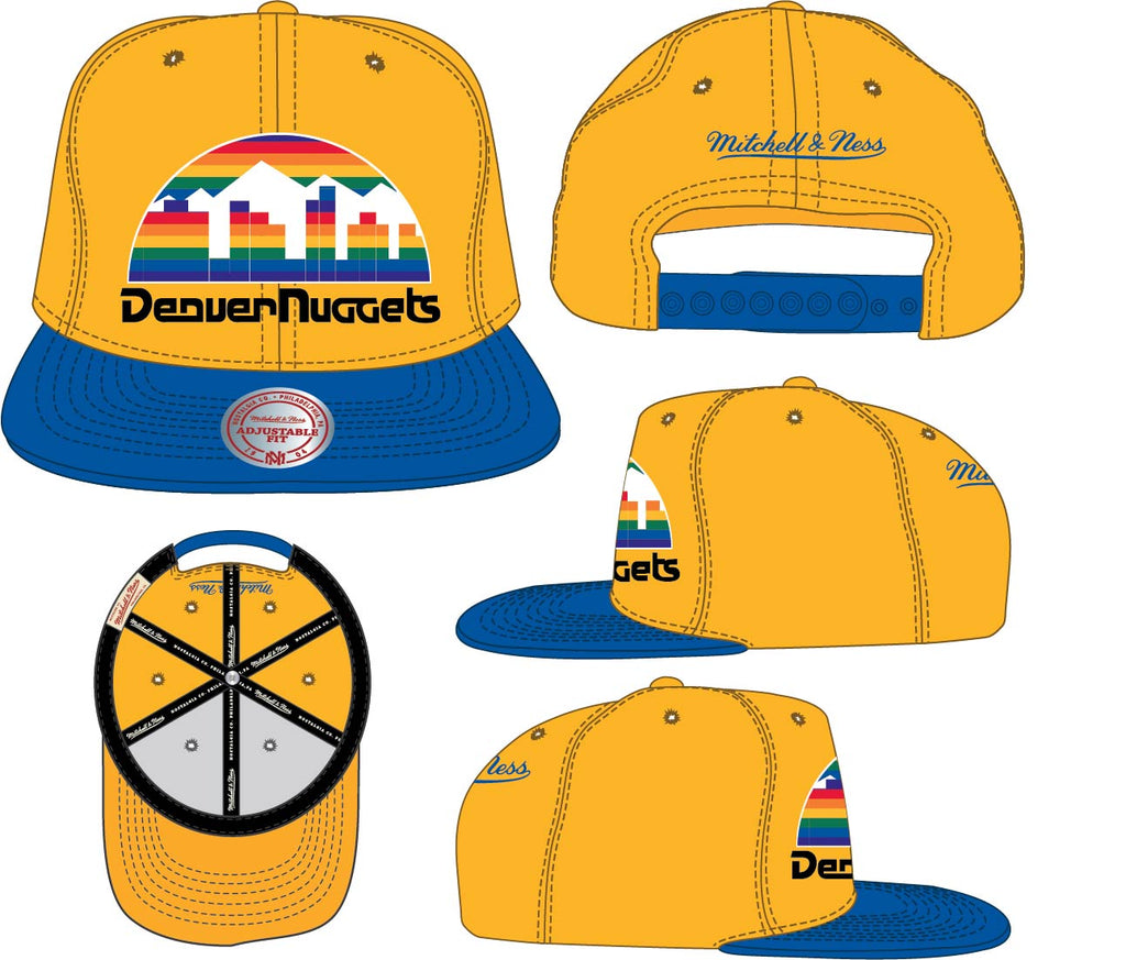 Denver Nuggets NBA Core Basic Gold/Royal HWC Mitchell & Ness Snapback Hat for Men product image 4, provided for visual