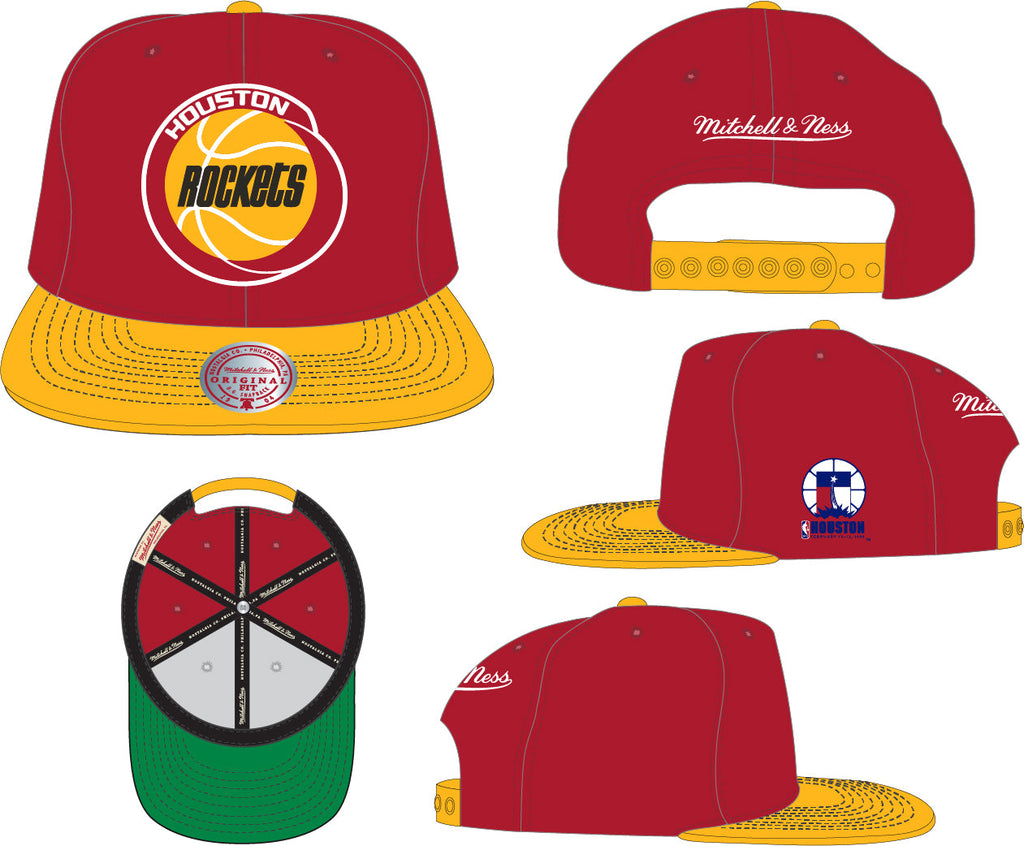 Houston Rockets NBA All Star Color HWC Mitchell & Ness Snapback Hat for Men product image 4, provided for visual reference