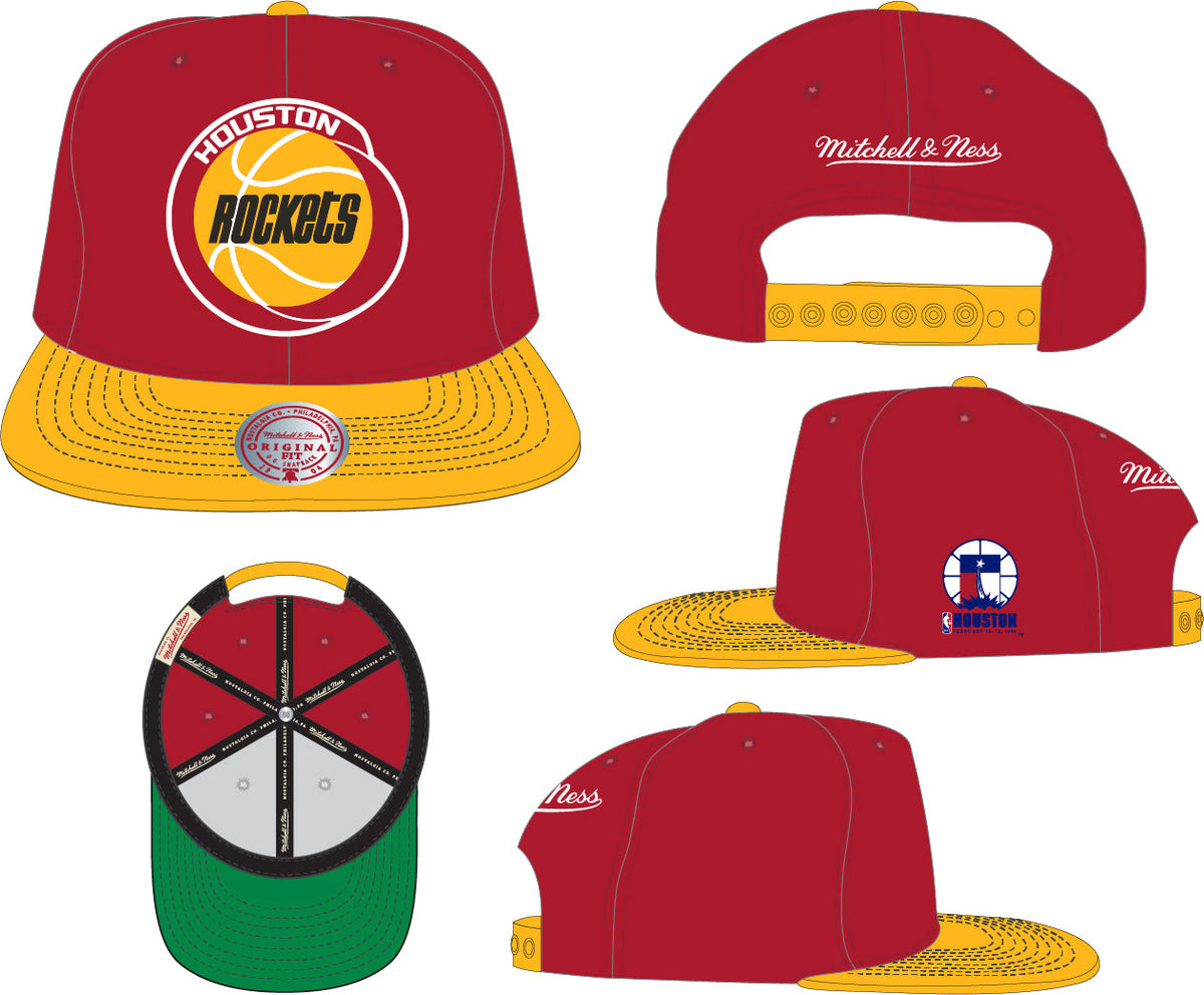 Houston Rockets NBA All Star Color HWC Mitchell & Ness Snapback Hat for Men product image 4, provided for visual reference