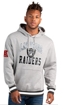 Las Vegas Raiders Gray Starter Snap Hoodie for Men product image 1, provided for visual reference and product detail review