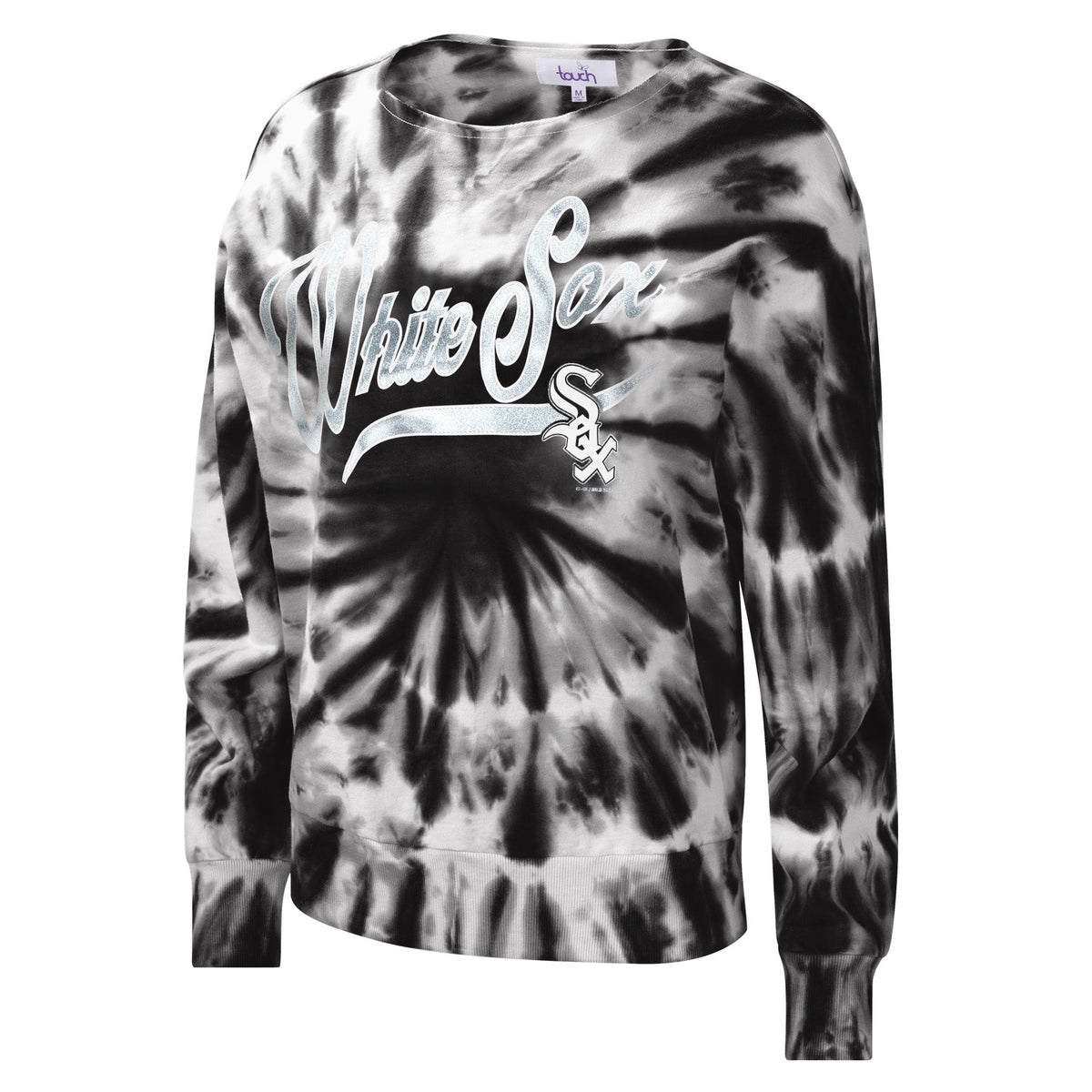 Chicago White Sox Black Tie Dye Fleece Pullover for Women product image 1, provided for visual reference and product detail